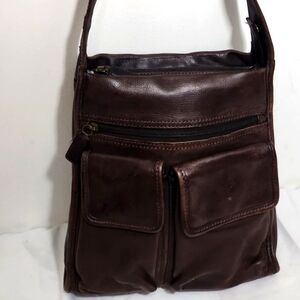 Vintage Fossil Brown Leather Handbag Crossbody  Shoulder Bag